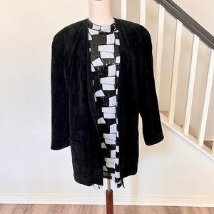 Evan Davies Vintage black suede jacket 10